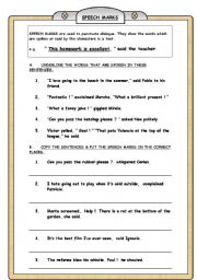 English Worksheet: SPEECH MARKS