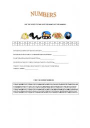 English worksheet: NUMBERS:0 TO 60