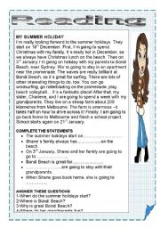 English Worksheet: READING ELEMENTARY