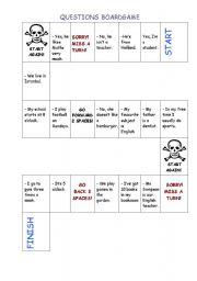 English Worksheet: EASY QUESTIONS BOARD GAME