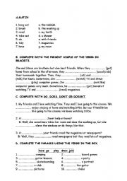 English Worksheet: smple Present Tense