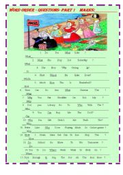 English Worksheet: Word Order 1 - Questions