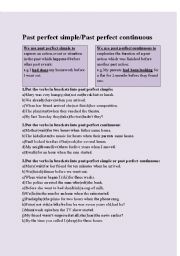 English Worksheet: Past perfect simple/past perfect continuous