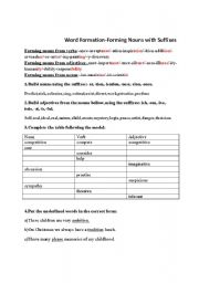 English worksheet: Word Formation