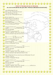 English Worksheet: Song activity - Say a little prayer (My best friends wedding Sountrack)