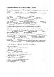 English worksheet: correct tense