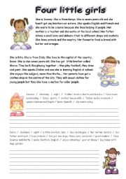 English Worksheet: FOUR LITTLE GIRLS