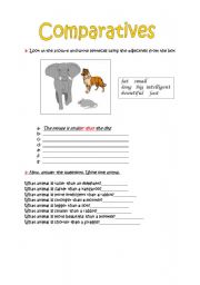 English worksheet: comparatives