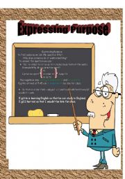 English Worksheet: Expressing Purpose with  to,in order to ,so as to & so that