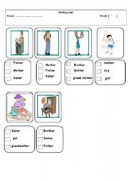 English worksheet: my family