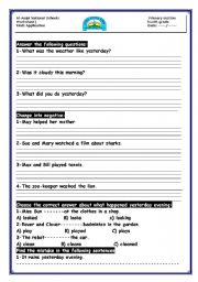 English worksheet: past simple