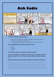 English Worksheet: CARTOON - READING and 3RD CONDITIONAL - Intermediate level