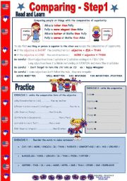 English Worksheet: COMPARING - step 1