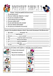 English Worksheet: Simple present - Negative and Question forms