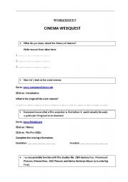 English Worksheet: CINEMA WEBQUEST