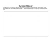 English worksheet: Bumper Sticker