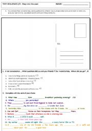 English Worksheet: Test on the past tense