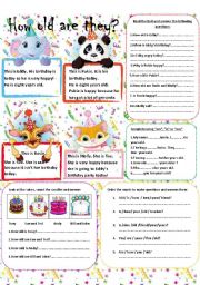 English Worksheet: How old are they? (Editable/ with Key)