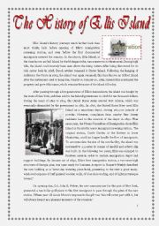 English Worksheet: THE HSITORY OF ELLIS ISLAND + IMMIGRATION + MULTICULTURALISM