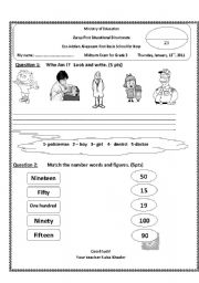 English worksheet: Midterm Exam for the 3rd grade (Action Pack3)