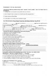 worksheet for pre-intermediate level