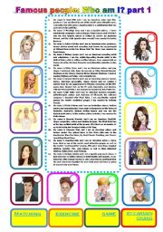 English Worksheet: Famous people: Who am I? part 1 (04.01.2011)