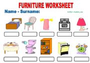 English Worksheet: Furniture