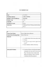 English worksheet: lesson plan-there is-there are