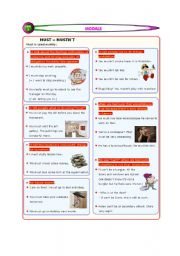 English Worksheet: Modals must-mustnt