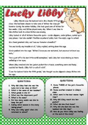 Lucky Libby - Reading Comprehension ***EDITABLE***