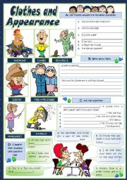 English Worksheet: CLOTHES & APPEARANCE