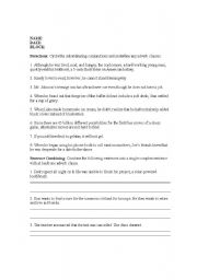 English Worksheet: transition words and phrases
