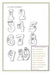 English Worksheet: lovely numbers