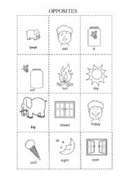 English Worksheet: Opposites