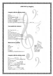 English worksheet: Long Way by Daughtry Song Activity