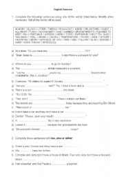 English Worksheet: English Review