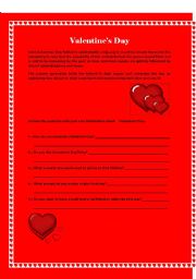 English Worksheet: Valentine`s Day