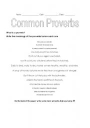 English worksheet: Provocative Proverbs