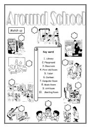 English Worksheet: Around School