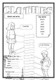 English Worksheet: clothes