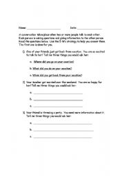 English worksheet: Asking questions