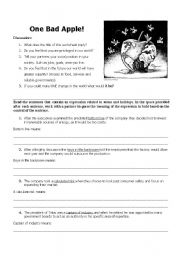 English Worksheet: One Bad Apple - Idioms related to Globalization + Business