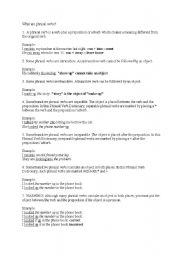 English Worksheet: prasal verb