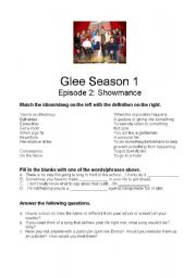 English Worksheet: Glee Showmance worksheet