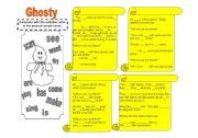 English worksheet: Ghosty- reading comprehension