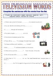 English Worksheet: TV Words