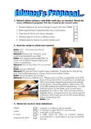 English Worksheet: Edwards proposal