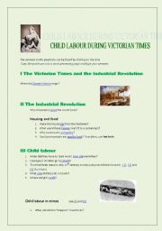 English Worksheet: Child Labour During Victorian Times