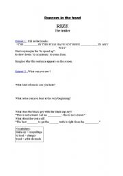 English Worksheet: Rize the trailer