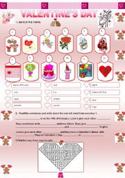 English Worksheet: Valentines Day